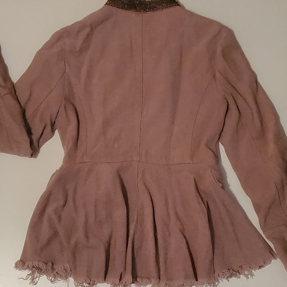 OFFER🌸 Free People Military Peplum Embellished Jacket, Small - Picture 6 of 7